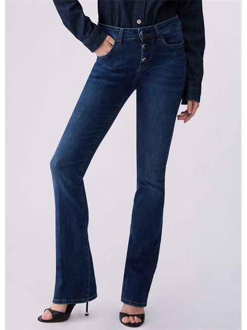 Jeans bootcut con bottoni gioiello LIU JO | UF6025D0328/79114